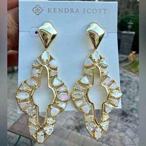 NWT - Kendra Scott Abbie Stone Open Frame Statement Earrings